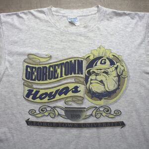 Vintage 90s Georgetown University Hoyas T-Shirt XL Gray Single Stitch